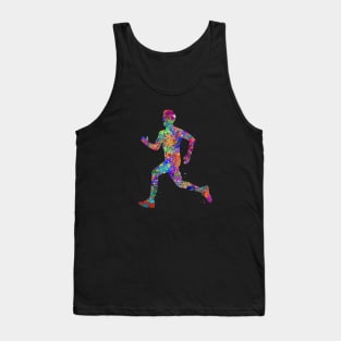 Runner boy watercolor art Tank Top